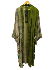 Bata de Verano, Kimono de Seda, Sari Vintage, Bata Suave para Fiesta en la Playa, Kimono de Seda Hecho a Mano en India - Product Image 6