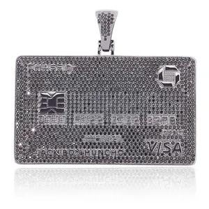 <b>Card</b> Hip Hop Diamond Pendant VVS Moissanite Diamond Luxury Pendant 925 Sterling <b>Silver</b> Hip Hop for Men and Women - Product Image 1