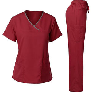 Unisex Elasticity Spandex Worsted Fabric Quick Dry Stretch Zipper <b>Doctor</b> Scrubs <b>Set</b> with Needle Detection and Seamless Fusing - Product Image 5