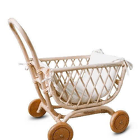 Poupée en rotin faite à la main landau en osier pour bébé poussette chariot pour enfants salle de jeux décor et séance de photographie