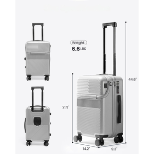 <span class=keywords><strong>Maleta</strong></span> de Mano con Compartimento para Portátil, Puerto USB y Portavasos, Fabricada en ABS+PC, Rígida, con Ruedas Giratorias, Aprobada por Aerolíneas - Product Image 6