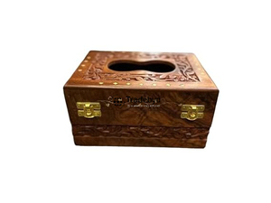 Handmade <b>Wooden</b> <b>Carved</b> Floral Pattern Engraved Tissue <b>Box</b> Premium Design Tissue Holder Available Different Shapes for Stylish - Product Image 2