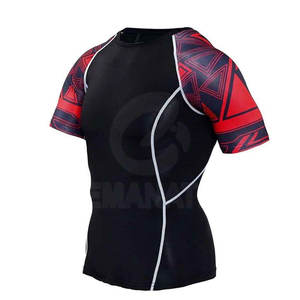 T-shirts de compression pour la course à pied pour hommes - Tissu tricoté uni, design et logo personnalisables - Product Image 2