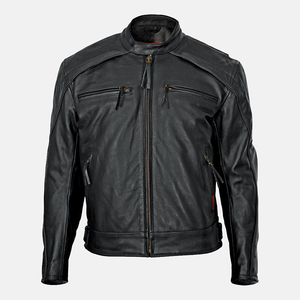 Chaqueta bomber de motociclista de cuero genuino de Color personalizado para hombre, suave, Anti-UV, transpirable, a prueba de viento, bolsillos de invierno - Product Image 3