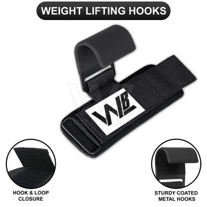 Ganchos de levantamiento de pesas de neopreno de alta resistencia personalizados Soporte de fitness de alta calidad con características ajustables Último diseño - Product Image 6