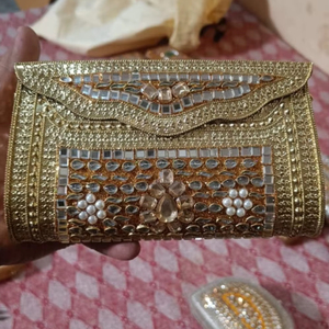 Bolso de Mano de Lujo con Mosaico Kundan para Mujer, para Bodas y Fiestas, con Pedrería, Diseño Personalizado, Color y Diseño a Medida, Alta Calidad - Product Image 4