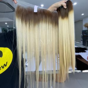 Pelo fino de bebé de la más alta calidad hueso recto personalizar Color Frontal y paquetes para hacer pelucas de pelo vietnamita real 2025 - Product Image 2