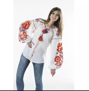 Vestido chic bohemio de moda con bordado ucraniano, caftán de lino bordado, blusa bohemia de talla grande, vestido de lino vyshyvanka - Product Image 2