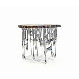 Metal Stand for <b>Table</b> With <b>Wooden</b> <b>Round</b> Shape Top Handcrafted Designer Fancy Look <b>Coffee</b> <b>Table</b> for Home Hotel and Restaurant - Product Image 3