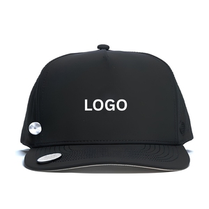 Custom Logo Waterproof Performance Golf <b>Cap</b> 5-Panel Perforated Hat With Integrated Tee Holder & Magnetic Brim Snapback Closure - Product Image 2