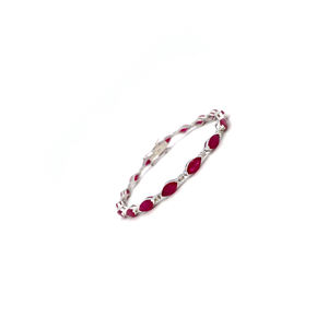 Precious Marques Round <b>Ruby</b> With Diamond <b>Bracelet</b> in 925 Sterling Silver <b>Bracelet</b> Gift for Christmas Jewelry for Wholesale - Product Image 3