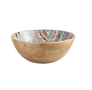Enamel Printed Mango Wood <b>Deep</b> <b>Bowl</b> Serving Food and Salad Kitchen Item Manufactures India - Product Image 6