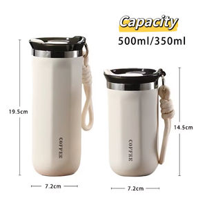 Mug à café réutilisable en acier inoxydable isolé avec couvercle, écologique pour les voyages et le bureau - Product Image 2