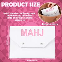Weiße Leder-Mahjong-Karten-Clutch-Hülle für Karten, Mahjong-Zubehör, Schutzhülle mit Mahjong-Set