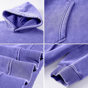 Sudadera con capucha de lavado Vintage informal de alta calidad para hombre 100% algodón ropa de calle de peso pesado de gran tamaño lavado ácido básico mezcla de algodón - Product Image 5
