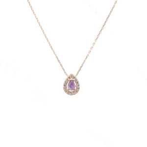 Pendentif Goutte d'Eau en Argent Sterling 925 avec Perle Rose et Blanche Sertie, Plaqué Rhodium, Design Géométrique, Matériau Principal Platine - Product Image 5