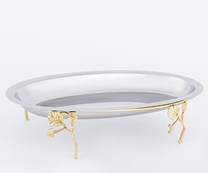 Modern Floral Brass Glazed Salad & Fruit Bowls Nut Bowls <b>Trays</b> Decorative Items Factory Direct New Design Metal Bowls - Product Image 2