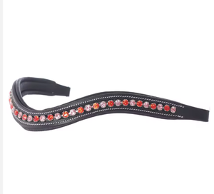 Frontières de tête de cheval en cuir indien 100% véritable, faites à la main, de haute qualité, avec cristaux, logo personnalisé, taille personnalisable MH - Product Image 1