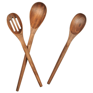 Ensemble de cuillères en bois écologiques Ustensile de cuisine Mélange Manger Remuer Cuillère à long manche Table de couleur naturelle par glowin fashion - Product Image 5