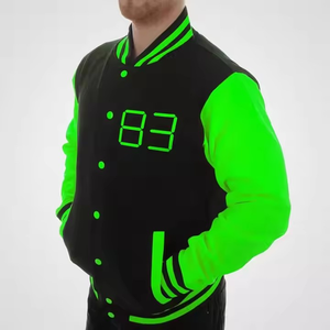 Veste bomber en molleton brodé en laine, lettre, veste varsity pour hommes, logo personnalisé OEM, vestes brodées - Product Image 6