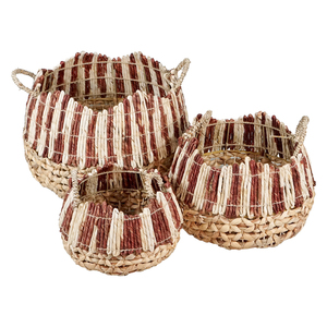 ตะกร้าเก็บของอเนกประสงค์รักษ์โลกจากผักตบชวาธรรมชาติ รูปทรงหอยเชลล์ สำหรับตกแต่งบ้าน ขนาดสั่งทำได้ MOQ ต่ำ ขายส่ง - Product Image 3