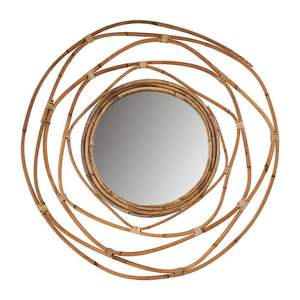 Modern Style <b>Rattan</b> Collection <b>Mirror</b> in Woven <b>Rattan</b> with Bronze Color Design Perfect for Decorative Wall Hanging - Product Image 3
