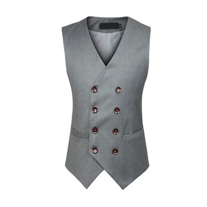 Gilets de costume d'affaires formels pour hommes de meilleure qualité Gilet en toile respirante à 4 boutons avec conception personnalisée - Product Image 3