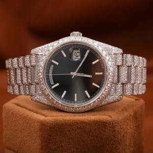 Montre Hip Hop en or rose sertie de diamants, mouvement automatique, testeur de diamants, design luxueux, vente chaude, diamant Moissanite D VVS - Product Image 1