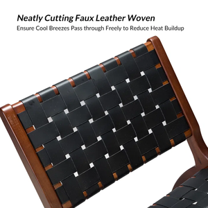 2025 Hot Selling Synthetic Leather Woven Solid Wood Leisure <b>Chair</b> Lounge <b>Chair</b> <b>Accent</b> <b>Chair</b> <b>for</b> <b>Living</b> <b>Room</b> - Product Image 3