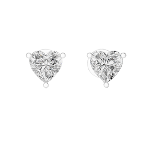 Boucles d'oreilles clous en diamant de laboratoire en forme de cœur de 1,5 carat, clarté VVS-VS EF, or 18 carats, 14 carats, 10 carats et argent 925, rose, jaune, blanc - Product Image 1