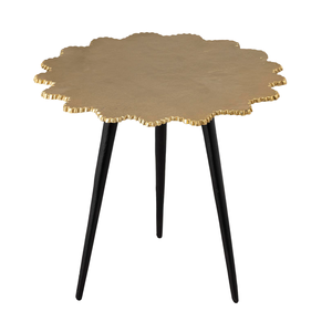 Gold & <b>Black</b> Antique Finished <b>Metal</b> Industrial <b>Side</b> <b>Table</b> Three Lags Base Top Design Coffee <b>Table</b> Outdoor Furniture - Product Image 3