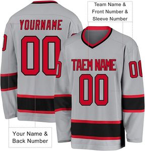 Jersey de equipo de hockey sobre hielo de poliéster 100% con número bordado nombre del jugador Jersey nombre del equipo de hockey sobre hielo - Product Image 3