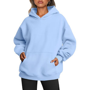 Sudadera de rizo francés de gran tamaño para mujer de algodón de alta calidad Sudadera con capucha de hombro caído personalizada con tela de punto de estilo Streetwear - Product Image 1