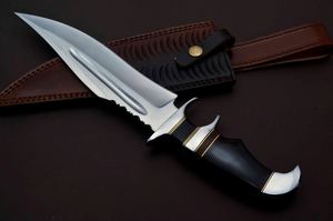 Cuchillo de camping D2 Cuchillo Bowie de acero con mango de cuerno de búfalo - Product Image 2