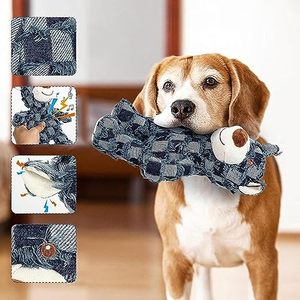 <strong>Wholesale</strong> Indestructible Plush Dog <strong>Toy</strong> | <strong>Durable</strong> Denim <strong>Chew</strong>-Resistant Bear | Squeaky Interactive <strong>Pet</strong> <strong>Toy</strong> for Aggressive Chewers - Product Image 4