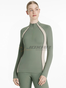 Breathable equestrian women horse riding <b>base</b> <b>layers</b> lightweight top with moisture wicking fabric quick dry function - Product Image 4