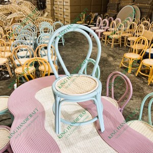 Best Selling Bright Blue Handcrafted Rattan <b>Chair</b> for <b>Kids</b> Modern Design Eco-Friendly Product for Kitchen and Bedroom - Product Image 2