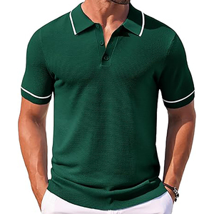 Polo informal de secado rápido para hombre, Camiseta ajustada de manga corta, ropa deportiva de punto, venta al por mayor a granel, OEM del fabricante - Product Image 5