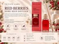 Diffuseur de parfum aux baies rouges en marque propre 250ml |   Parfum d'ambiance fruité et sucré |   Fabricant OEM Espagne