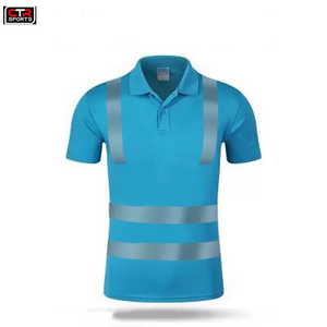 Polo DE SEGURIDAD Hi Viz Ropa reflectante de secado rápido de alta visibilidad con cinta reflectante de trabajo nocturno Logotipo personalizable - Product Image 3