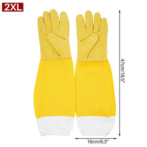 Herramientas de apicultura, suministros directos de fábrica, guantes protectores de abeja de algodón de goma para apicultura China - Product Image 3