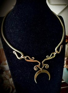 Vintage Style Polished Antique Brass Choker <b>Necklace</b> Ethnic Tribal Statement Jewelry for Women's Festive <b>Boho</b> Traditional Wear - Product Image 2