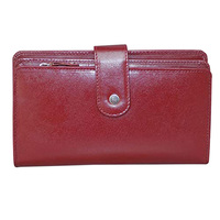Dompet Wanita Kulit Asli & PU Berkualitas Tinggi dengan RFID Blocking, Ukuran Pendek, Penutup Ritsleting, Lapisan Poliester