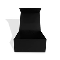 Boîte cadeau magnétique noire de luxe avec logo personnalisé pour l'emballage des vêtements, boîte en papier rigide pliable pour les articles de sport en gros