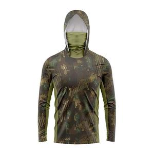 Chemise de pêche à manches longues pour homme, UPF 50, à capuche, imprimé géométrique, protection solaire anti-UV, haut de performance - Product Image 4