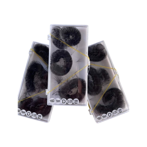 Extensions de cils synthétiques faites à la main Nhu Y NY16D, volume intense, pour maquillage quotidien, emballage fabricant Vietnam, design 3D noir - Product Image 1