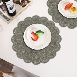Handcrafted American Style Round <b>Beaded</b> <b>Placemats</b>/pads for Dining Table Wedding Christmas & Family Gatherings Made of Glass - Product Image 3
