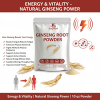 Poudre de ginseng entier 200g - 100% ginsénosides naturels, sans extrait, pureté naturelle