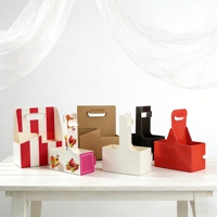 Caja de Papel Impresa Personalizada con Asa para Comida y Bebidas para Llevar, Empaque para Comida Rápida, Café, Té con Leche, Caja de Regalo