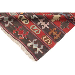 พรมวินเทจขนาดใหญ่ 5.6x7.9 ฟุต พรมขนสัตว์ลายดอกไม้สีแดงสไตล์ตุรกี - Product Image 5